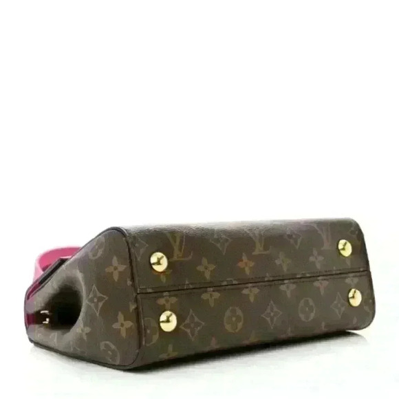 Authentic Louis Vuitton Monogram Cluny BB Flap Satchel Bordeaux Fuchsia Brown - Picture 4 of 7